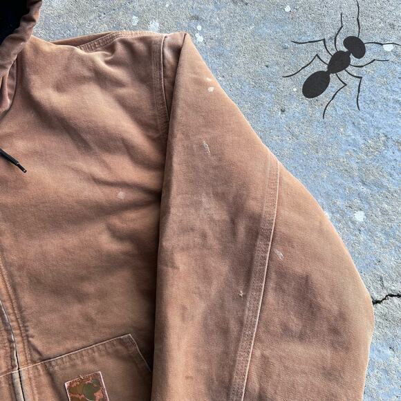 Y2K painted brown carhartt hooded work wear jacket - Picture 4 of 13